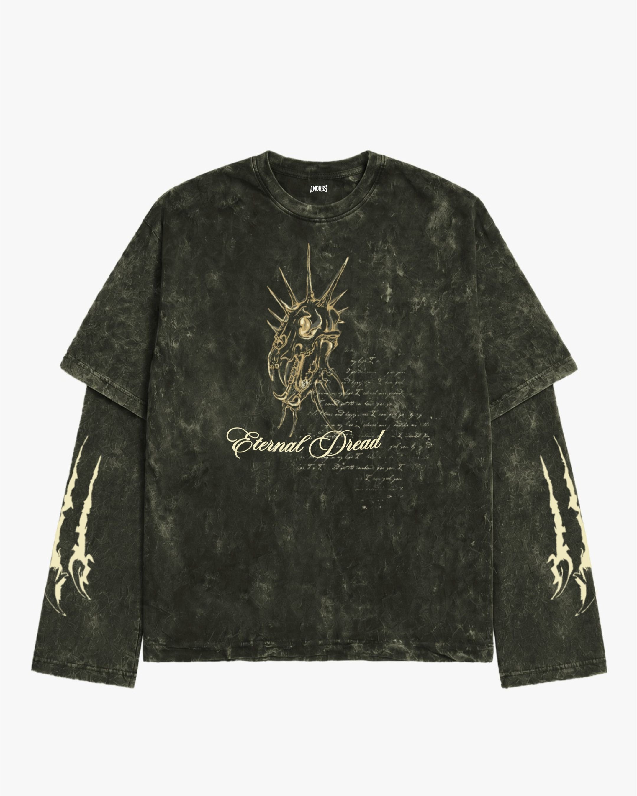 Eternal Dread Acid Wash Oversized Layered T-shirt
