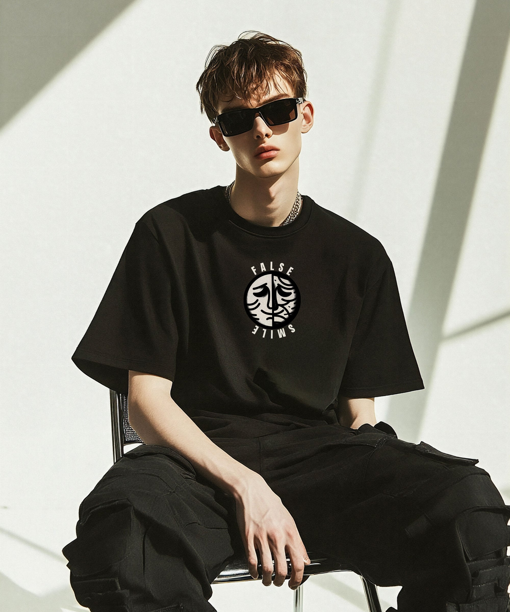 False smile Men's Oversized T-shirt - Jnorss
