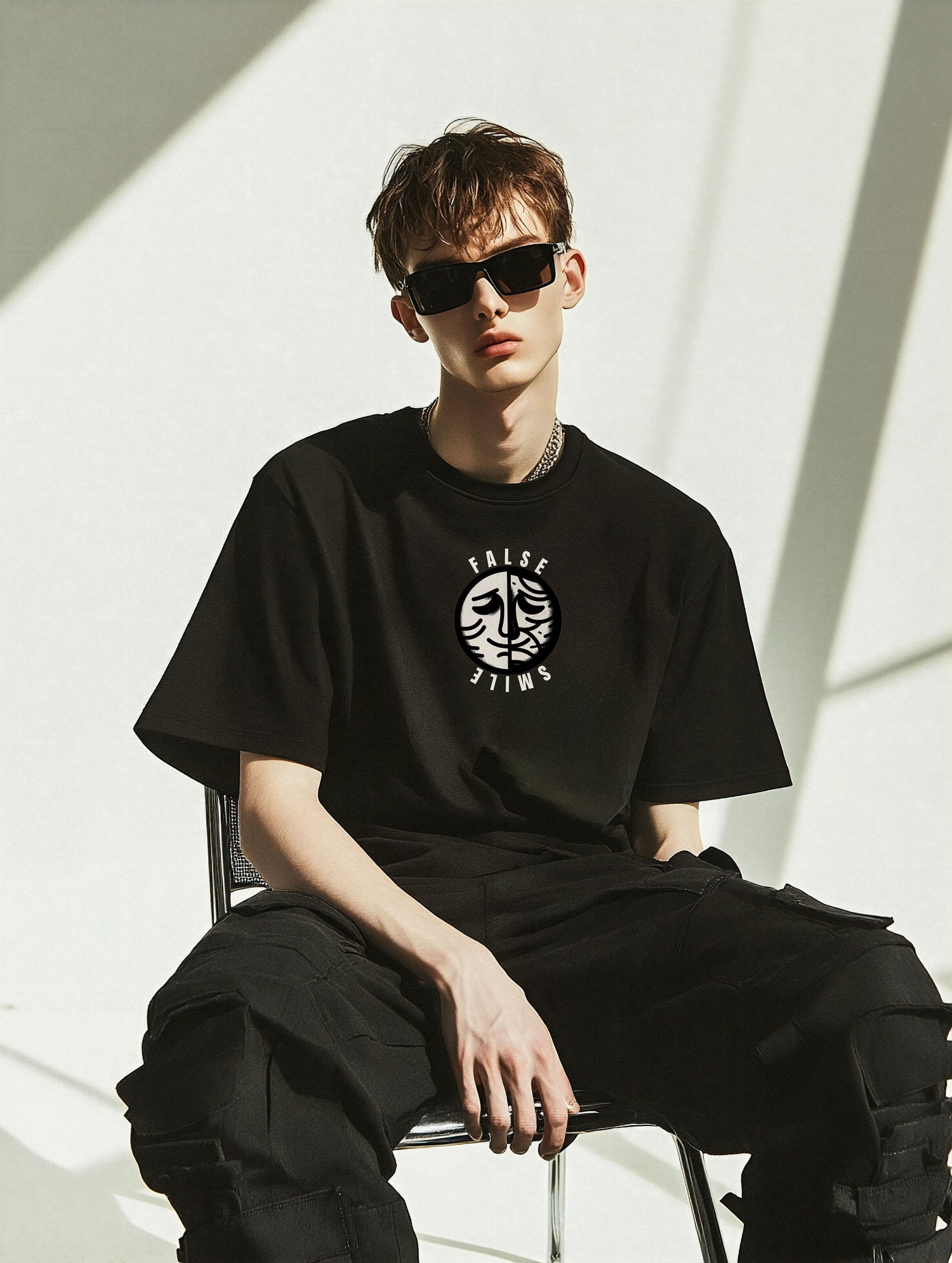 False smile Men's Oversized T-shirt - Jnorss