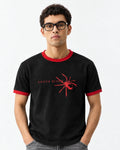 Focus Bitch Ringer Tee — front view on model
