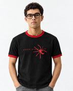Focus Bitch Ringer Tee — front view on model