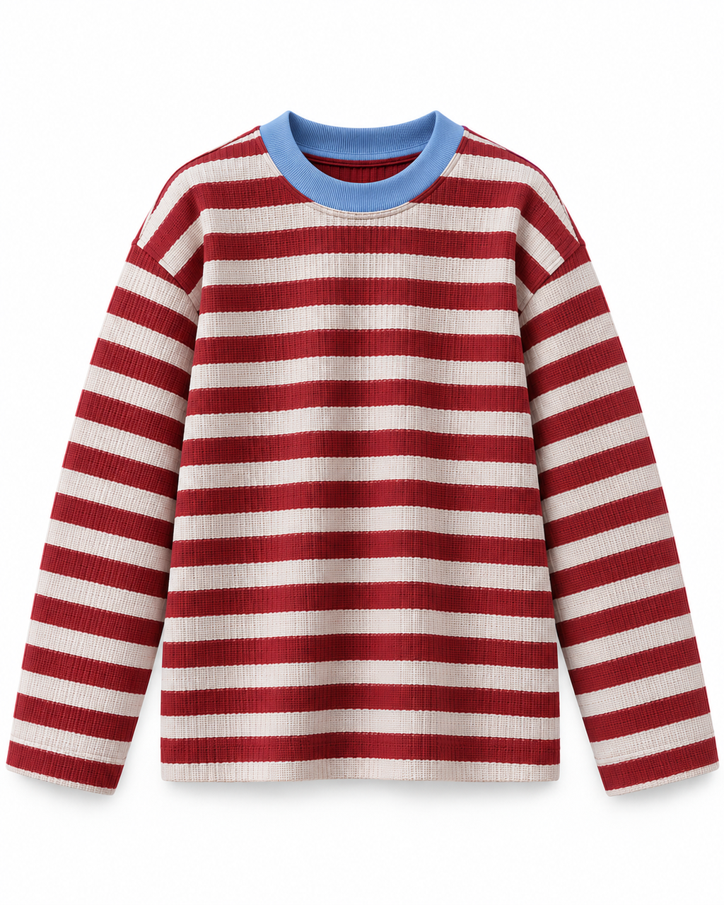 Brick Red & Cream Striped Tee
