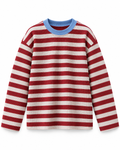 Brick Red & Cream Striped Tee