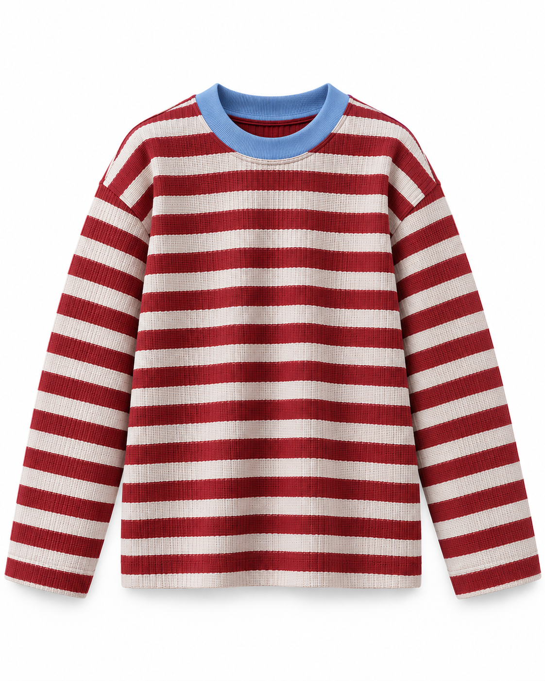 Brick Red & Cream Striped Tee