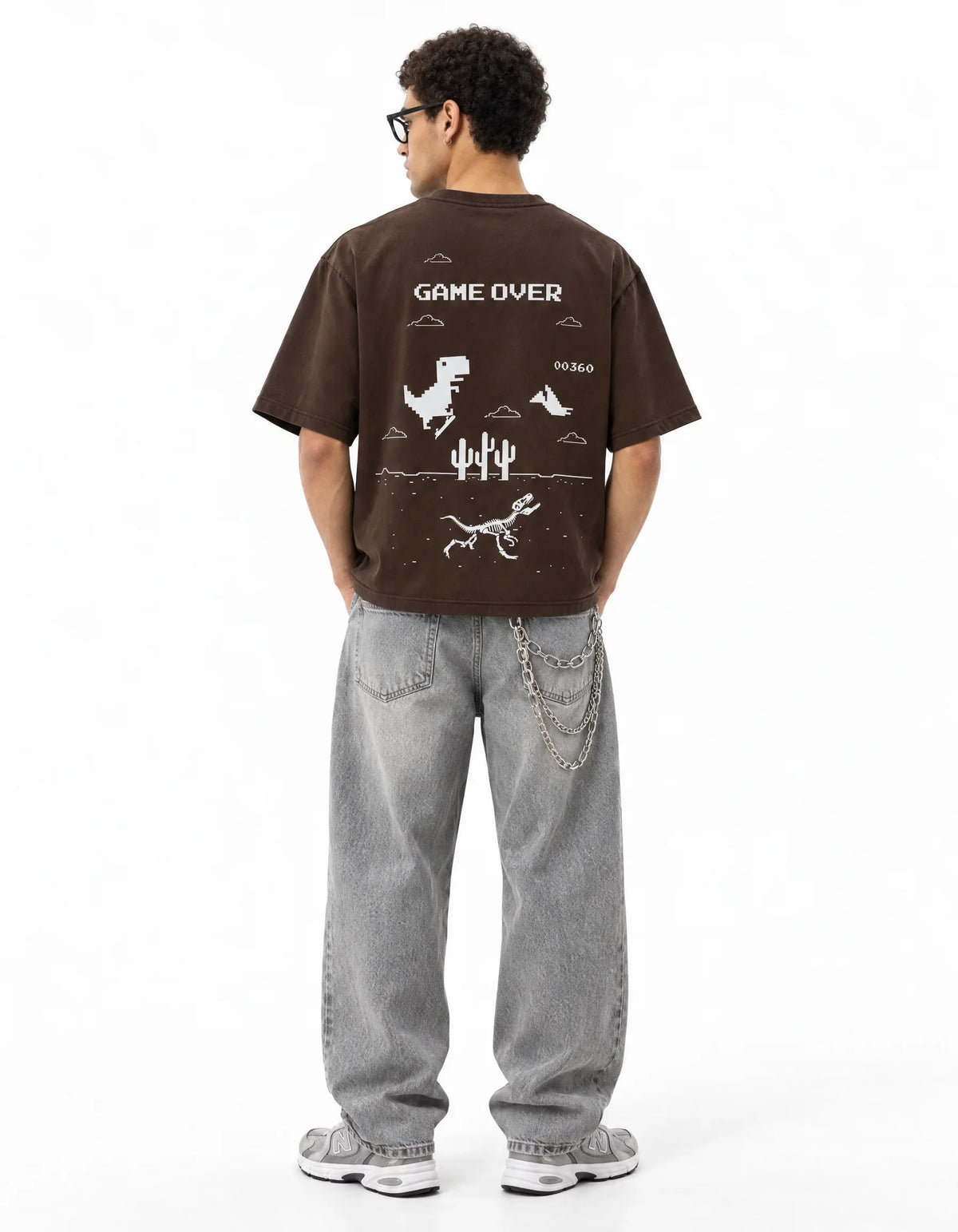 Game Over Oversized Tee – full body view