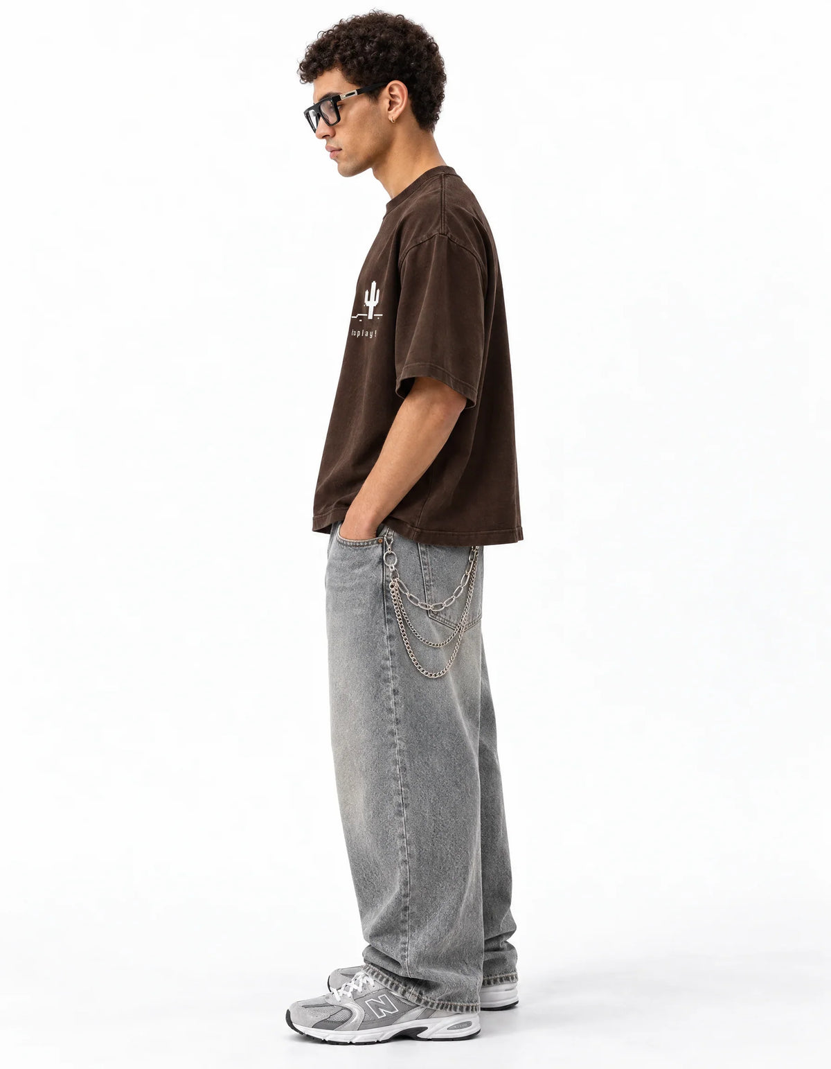 Game Over Oversized Tee – side view