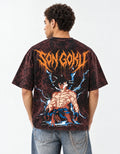 Goku Thunder Acid Wash Oversized T-Shirt — back view