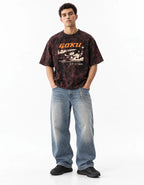 Goku Thunder Acid Wash Oversized T-Shirt — full-body view