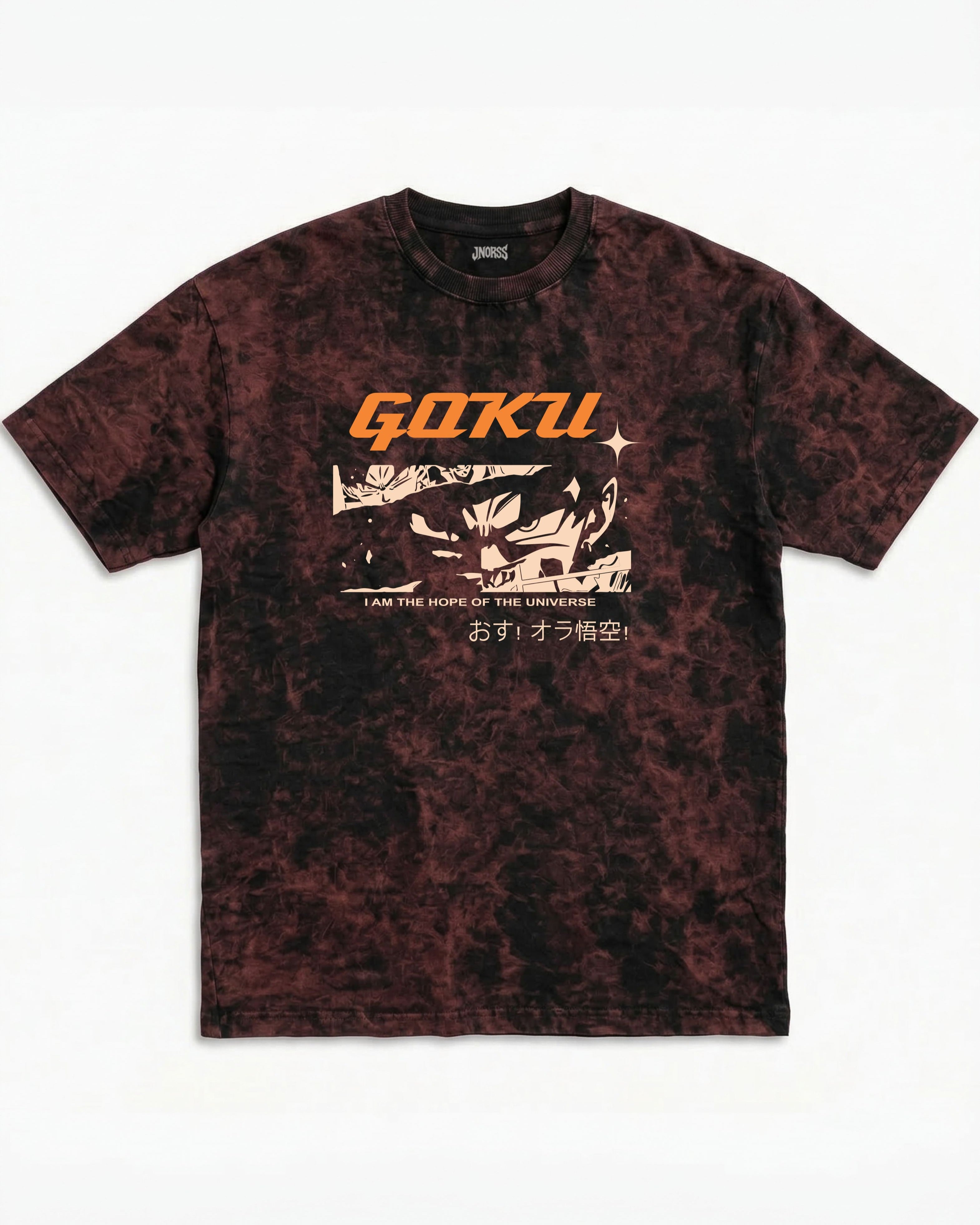 Goku Thunder Acid Wash Oversized T-Shirt