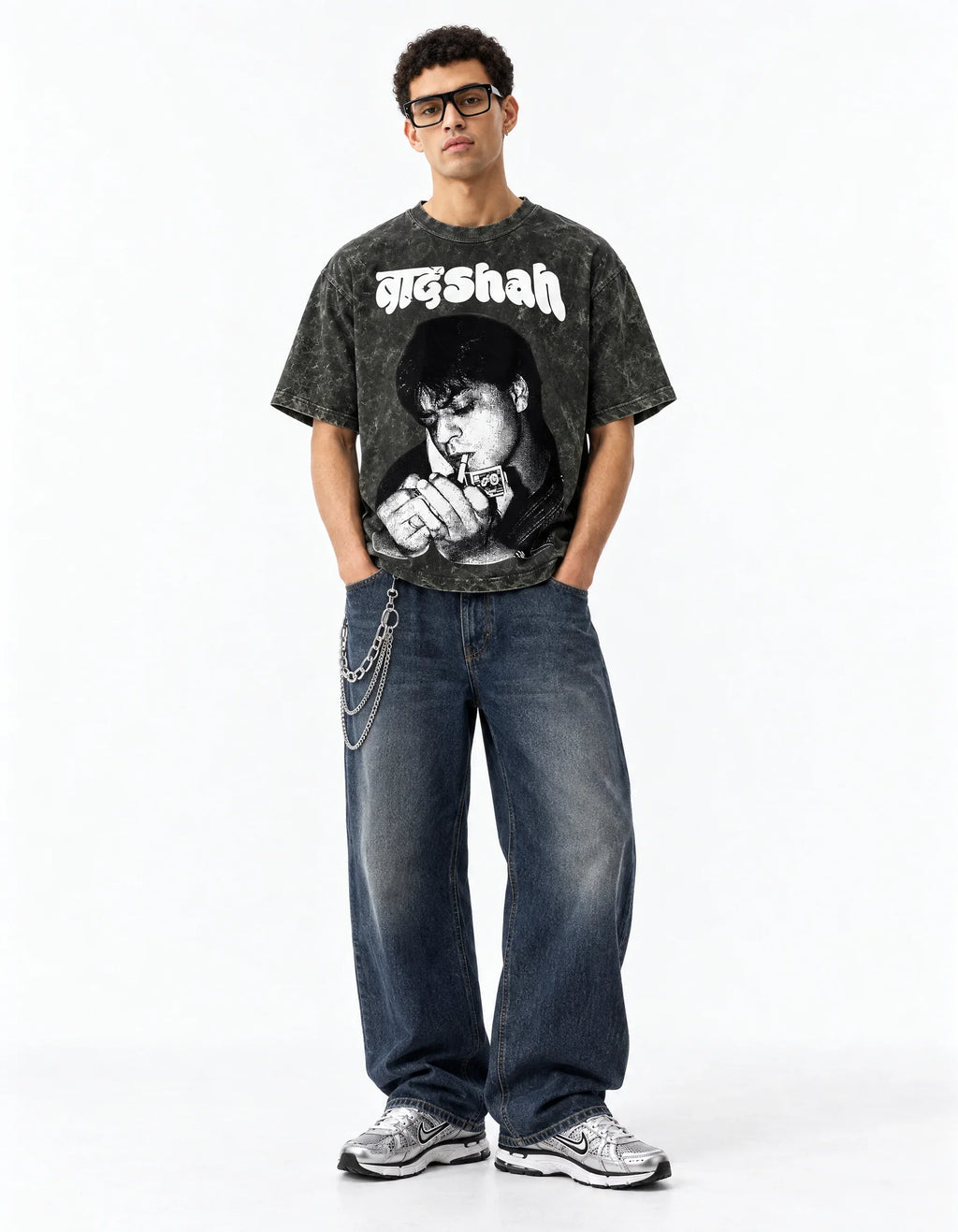 SRK Vintage Smoke Boxy Acid Wash Tee
