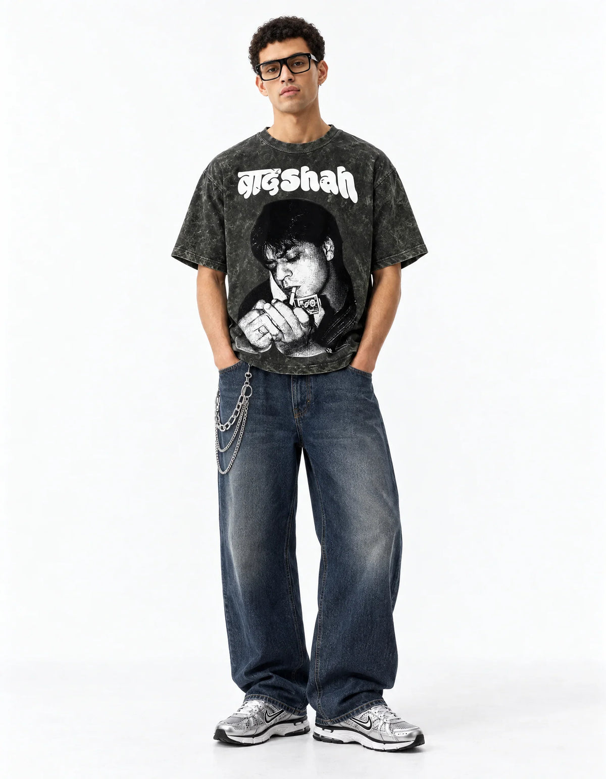 SRK Vintage Smoke Boxy Acid Wash Tee