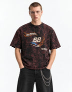 Hot Wheels Drift Legends Acid Wash Oversized Tee — front view