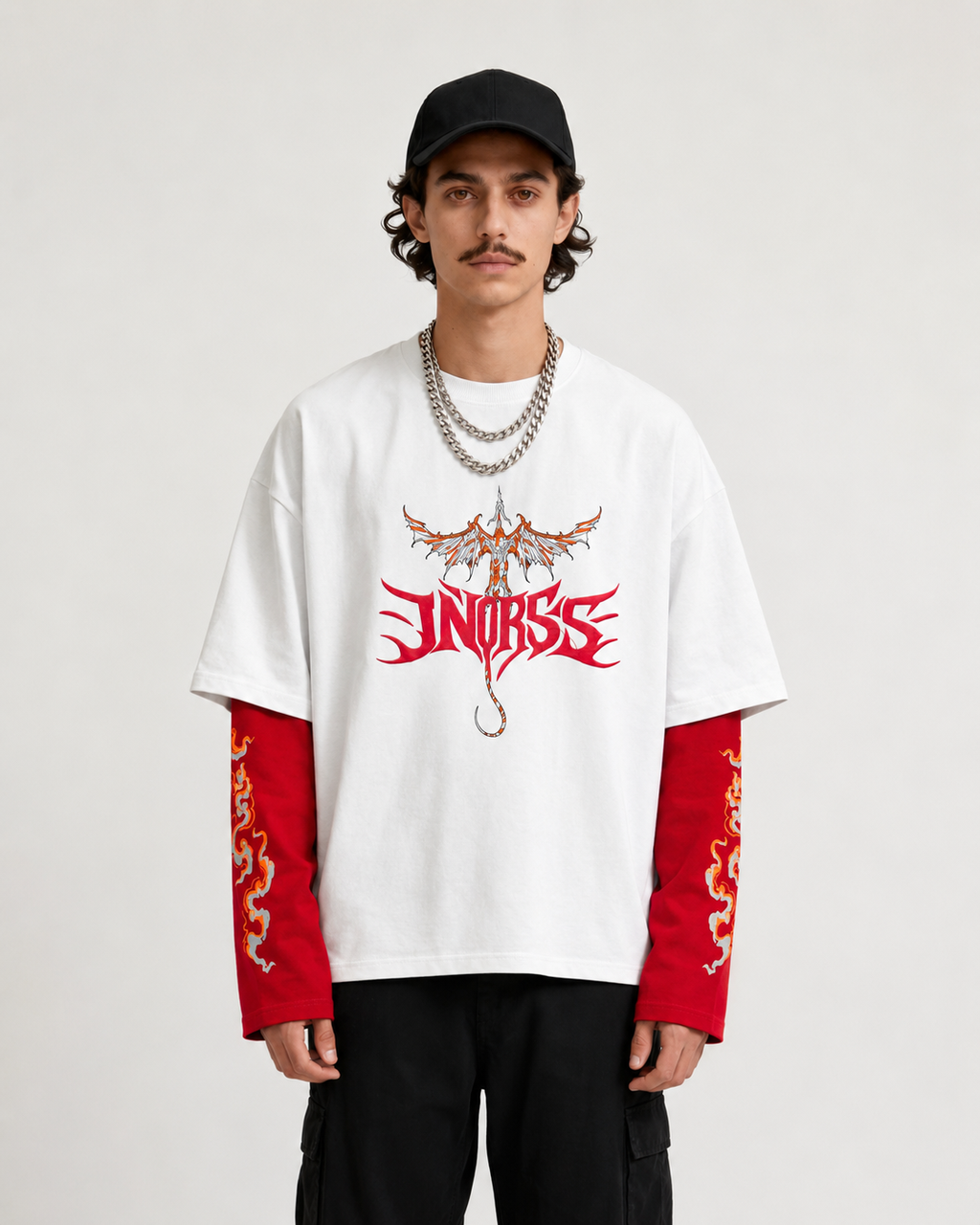 Dragon Inferno Layered Oversized Tee