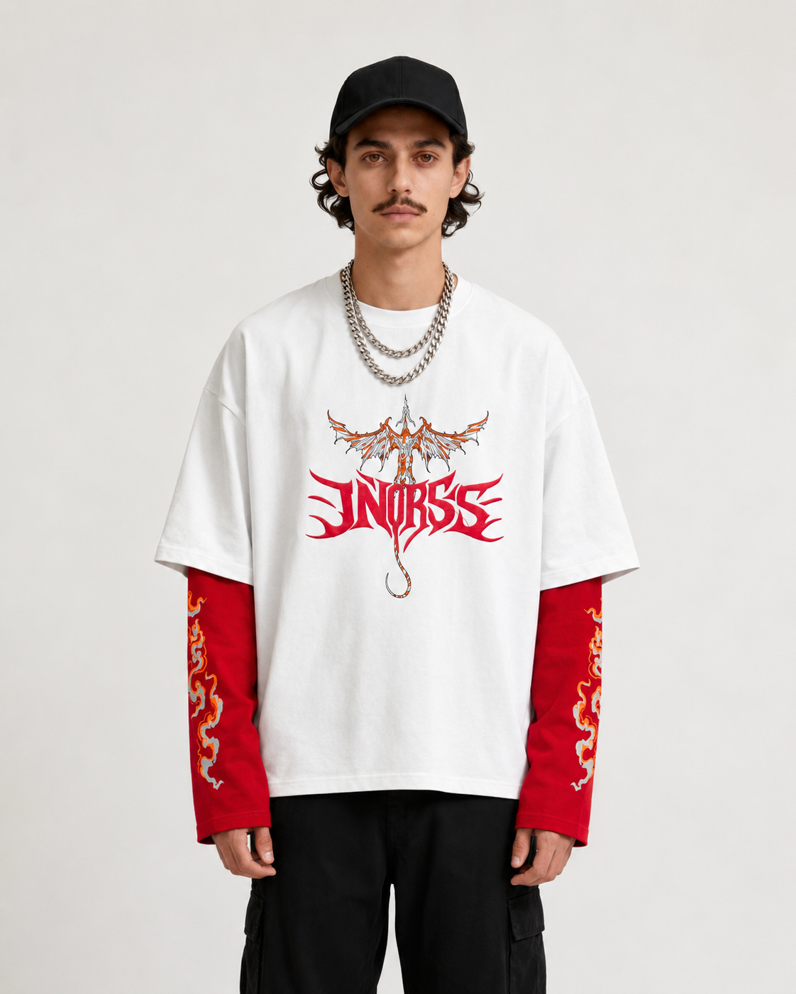 Dragon Inferno Layered Oversized Tee