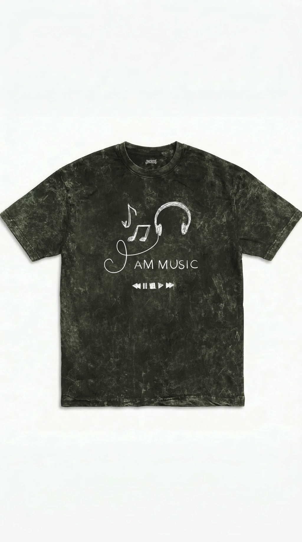 I Am Music Boxy Acid Wash Tee