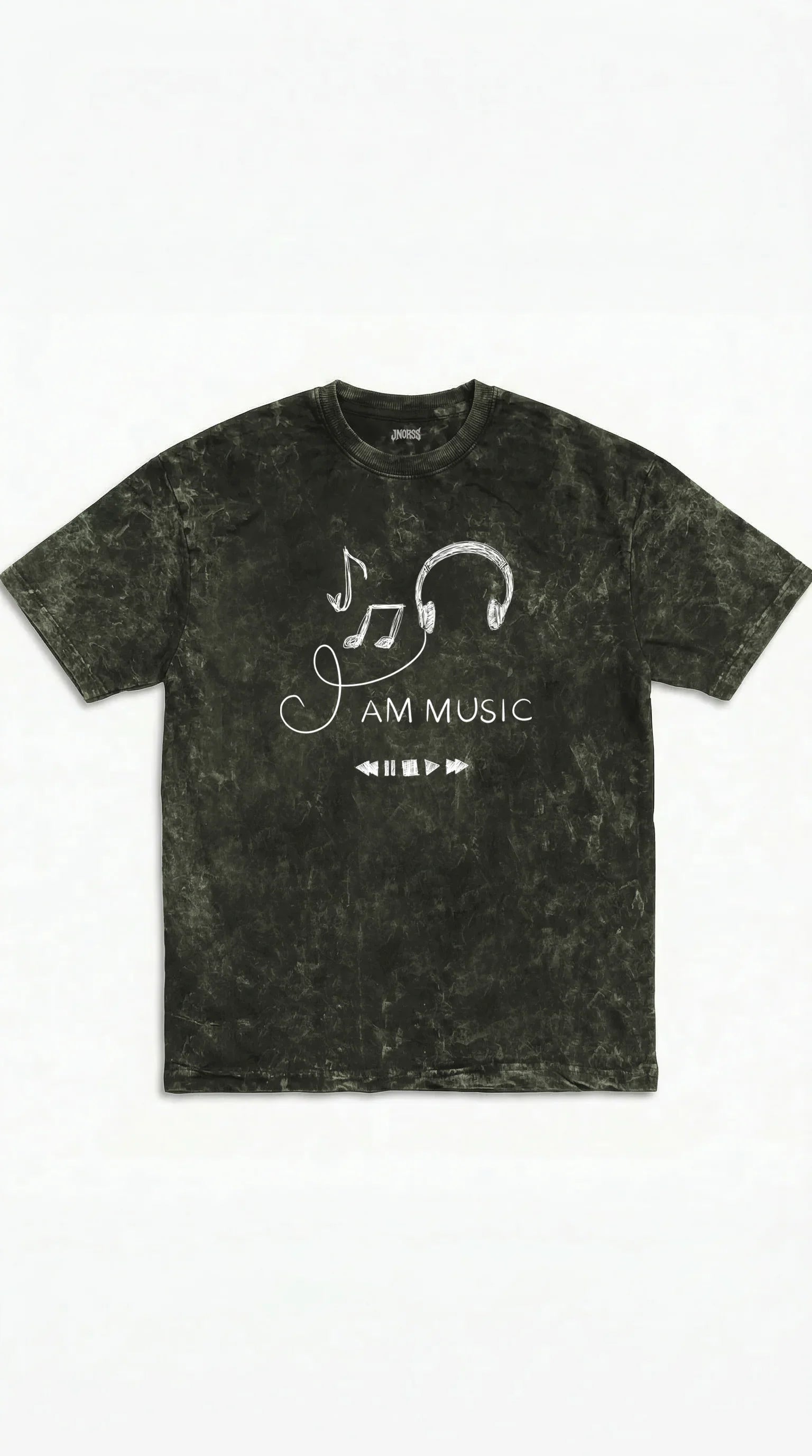 I Am Music Boxy Acid Wash Tee
