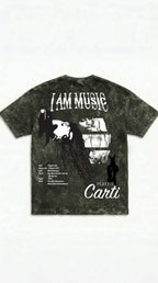 I Am Music Boxy Acid Wash Tee