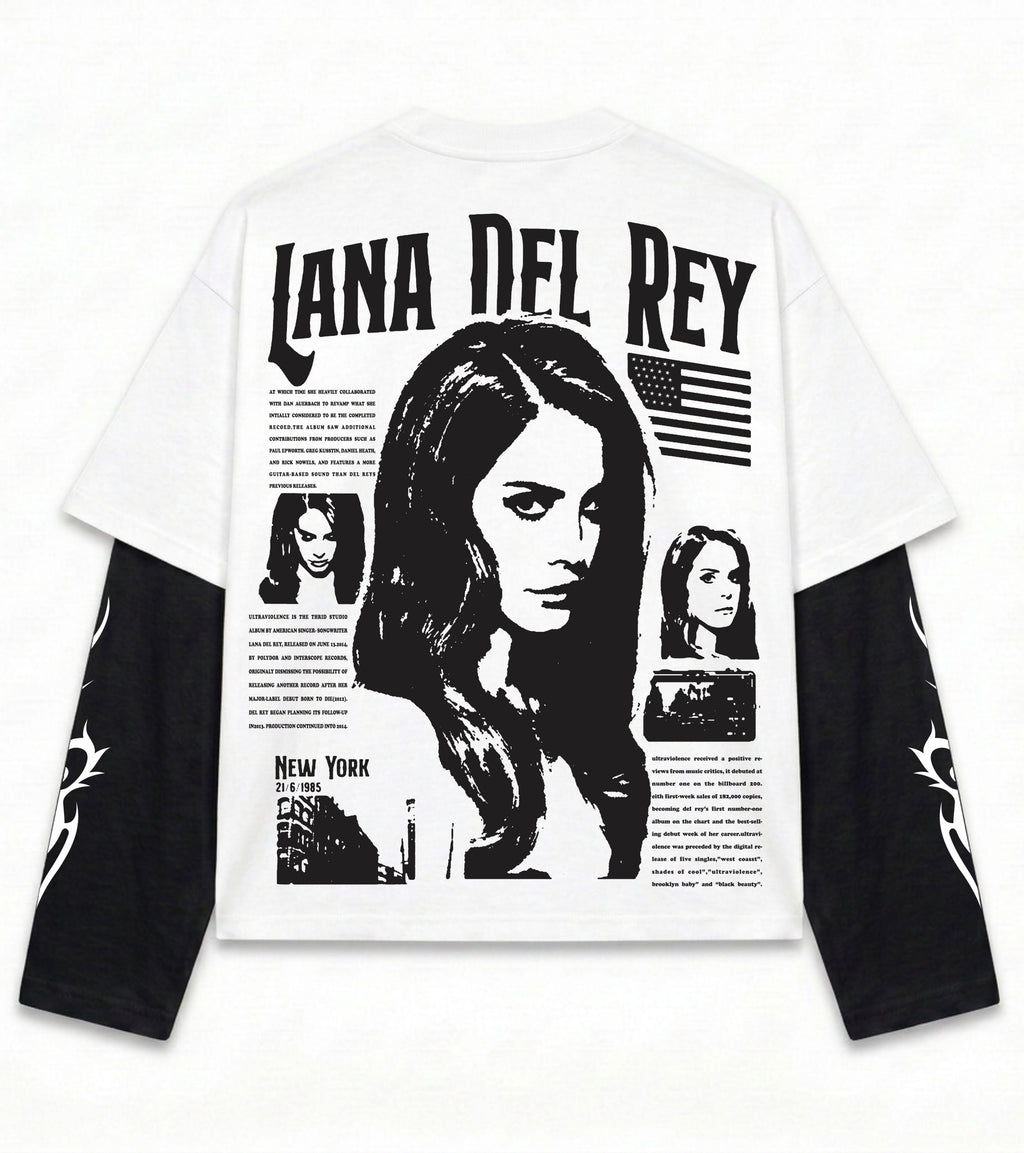 Lana Del Rey Layered Oversized LS T-Shirt