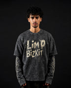 Limp Bizkit Acid Wash Layered Full Sleeve Oversized T-shirt