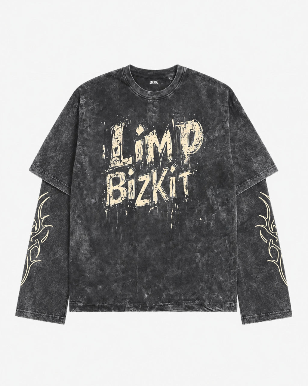 Limp Bizkit Acid Wash Layered Full Sleeve Oversized T-shirt