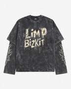 Limp Bizkit Acid Wash Layered Full Sleeve Oversized T-shirt