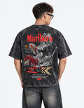 Marlboro Ferrari Monaco Acid Wash Oversized Tee — back view