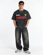 Marlboro Ferrari Monaco Acid Wash Oversized Tee — full-body view