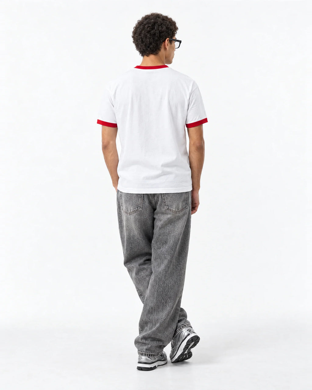 MARLBORO RINGER TEE — full-body rear view on model