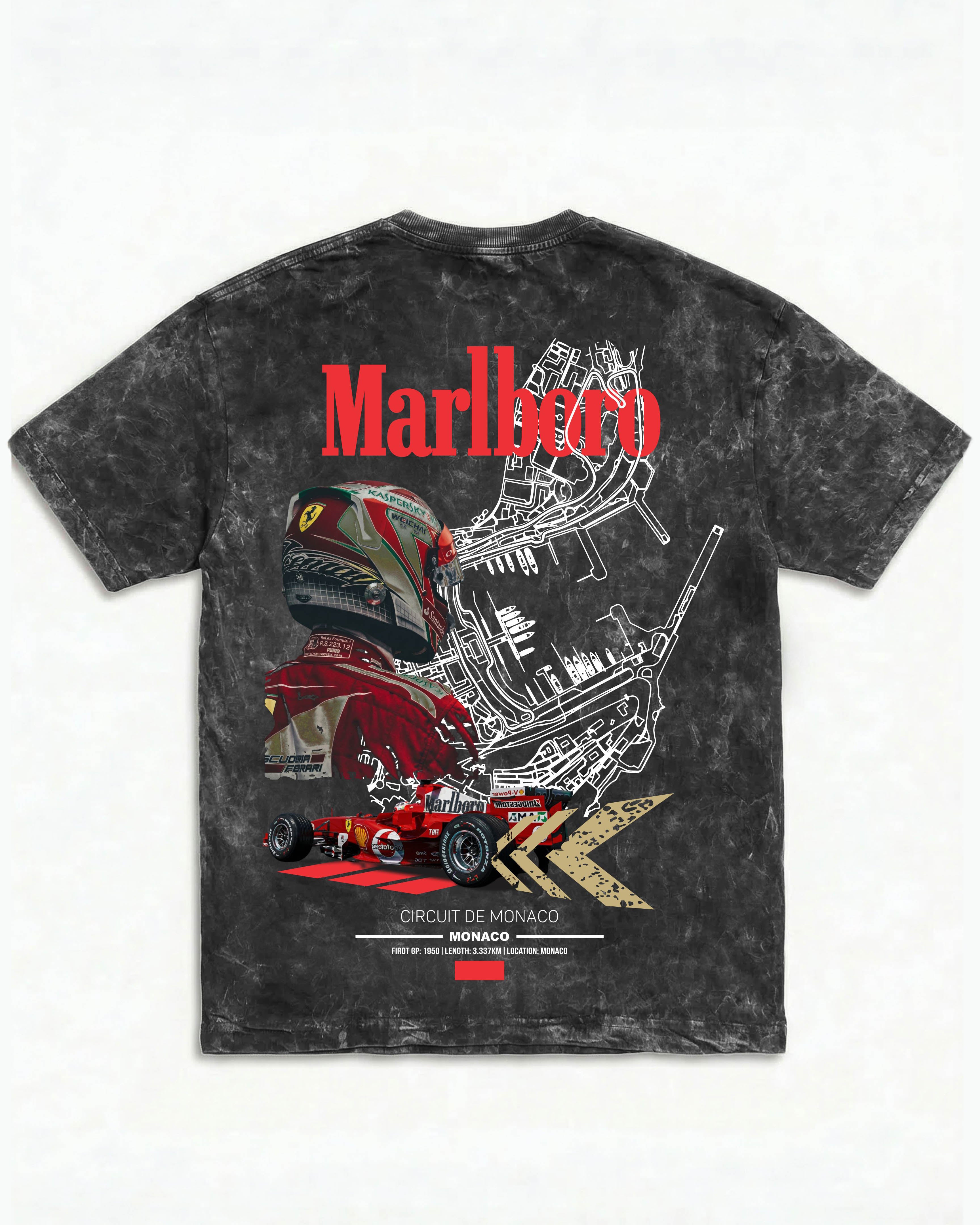 Marlboro Ferrari Monaco Acid Wash Oversized Tee