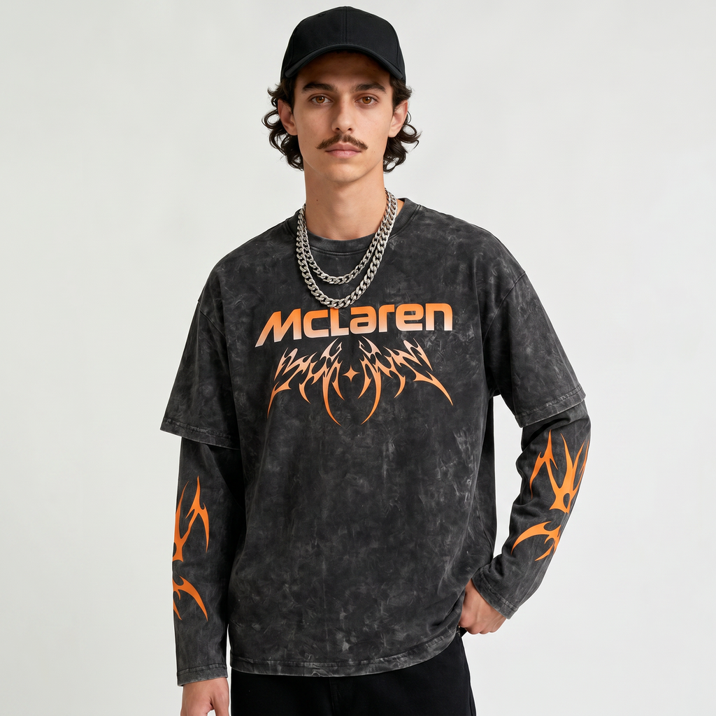McLaren MCL39 Acid Wash Layered T-Shirt