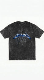 Metallica Flame Demon Boxy Acid Wash Tee