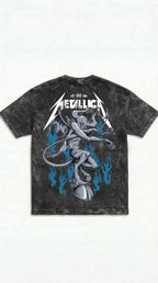 Metallica Flame Demon Boxy Acid Wash Tee