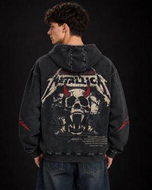 Metallica Electric Thrash Omen - Acid Wash Hoodie