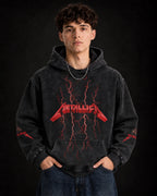 Metallica Electric Thrash Omen - Acid Wash Hoodie - front view