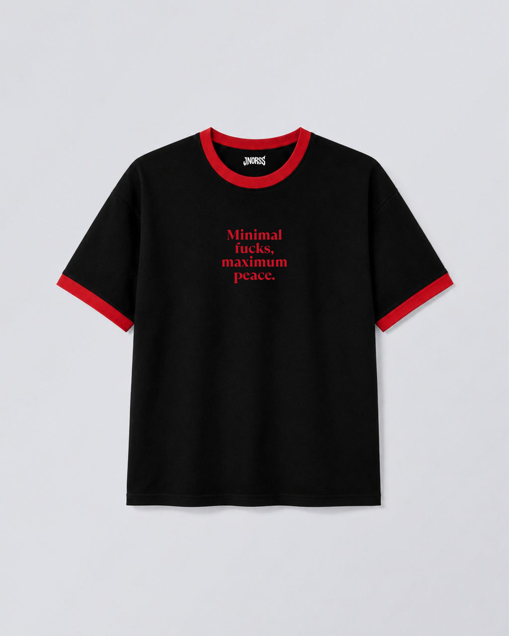 Minimal F*cks, Maximum Peace Ringer Tee