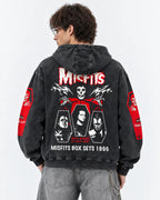 Misfits Legacy Of Brutality - Acid Wash Hoodie - back view
