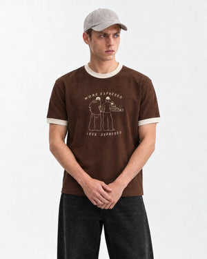 More Espresso Ringer Tee