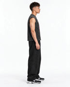 My Chemical Romance Shadow Web Acid Wash Vest – side view on model