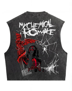 My Chemical Romance Shadow Web Acid Wash Vest