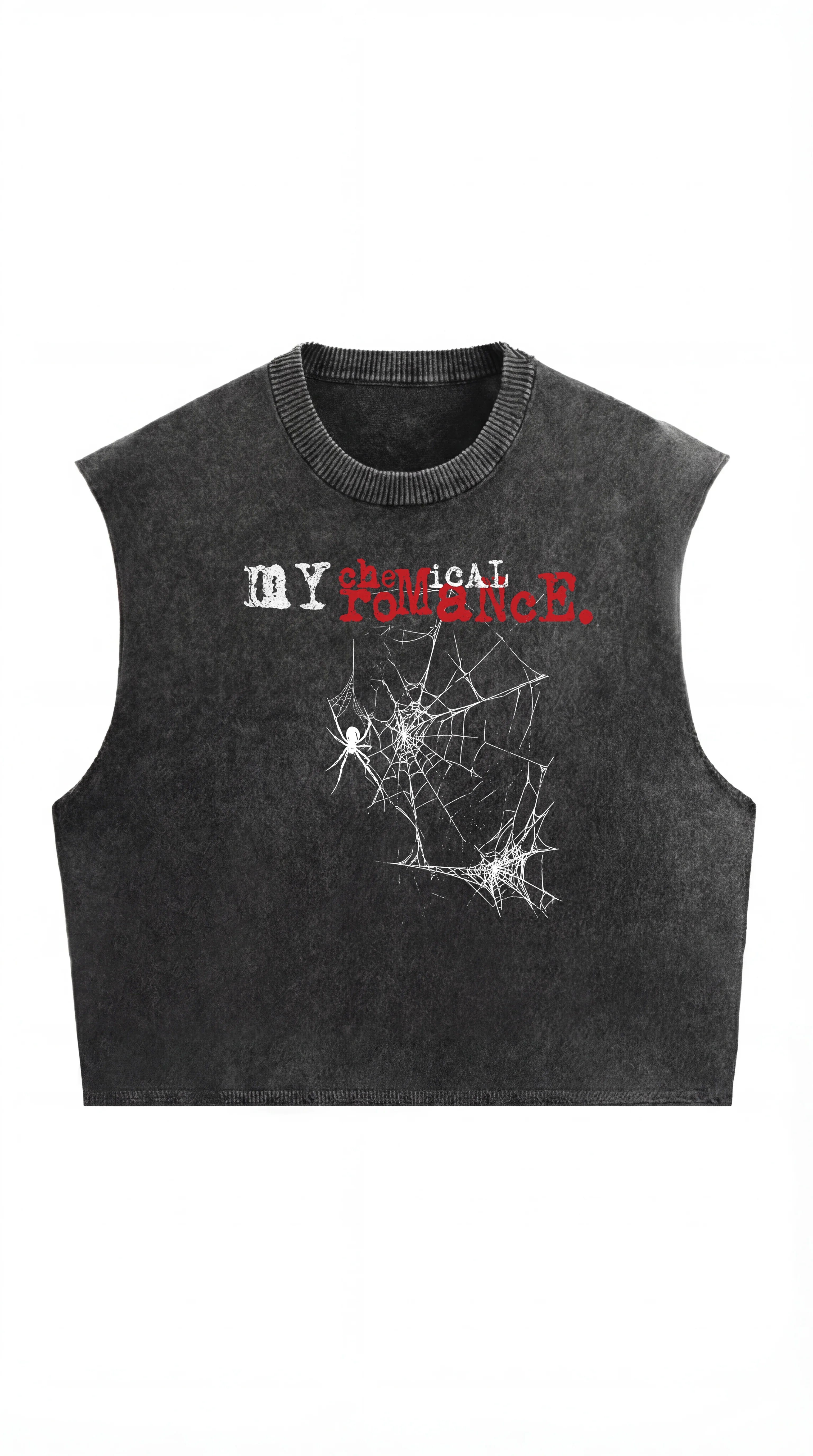 My Chemical Romance Shadow Web Acid Wash Vest