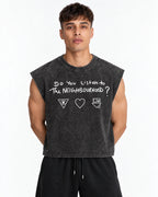 NBHD Sweater Weather Acid Wash Vest – front view on model