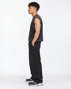 NBHD Sweater Weather Acid Wash Vest – side view on model