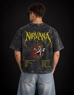 Nirvana Grunge Rebellion Acid Wash Tee — back view