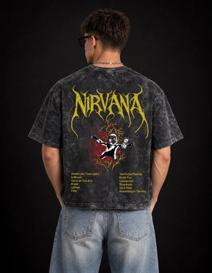 Nirvana Grunge Rebellion Acid Wash Tee