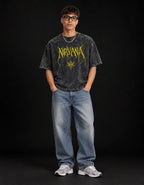 Nirvana Grunge Rebellion Acid Wash Tee — full-body view