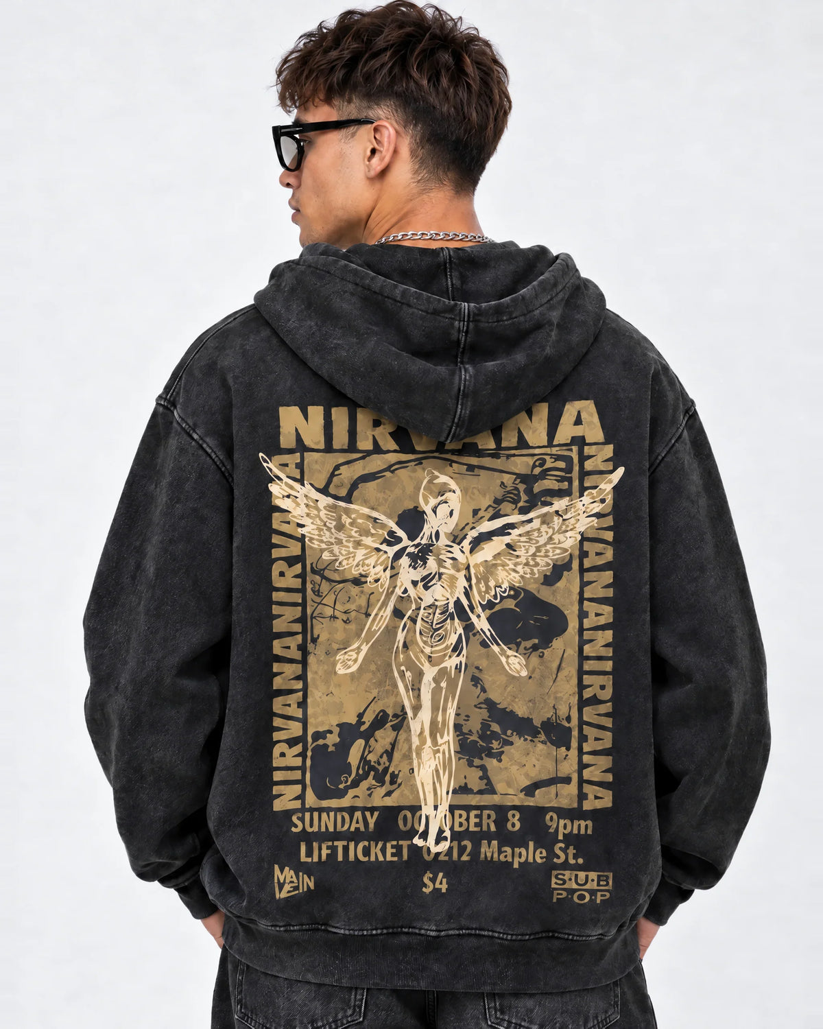 Nirvana Heaven In Distortion Hoodie - back view