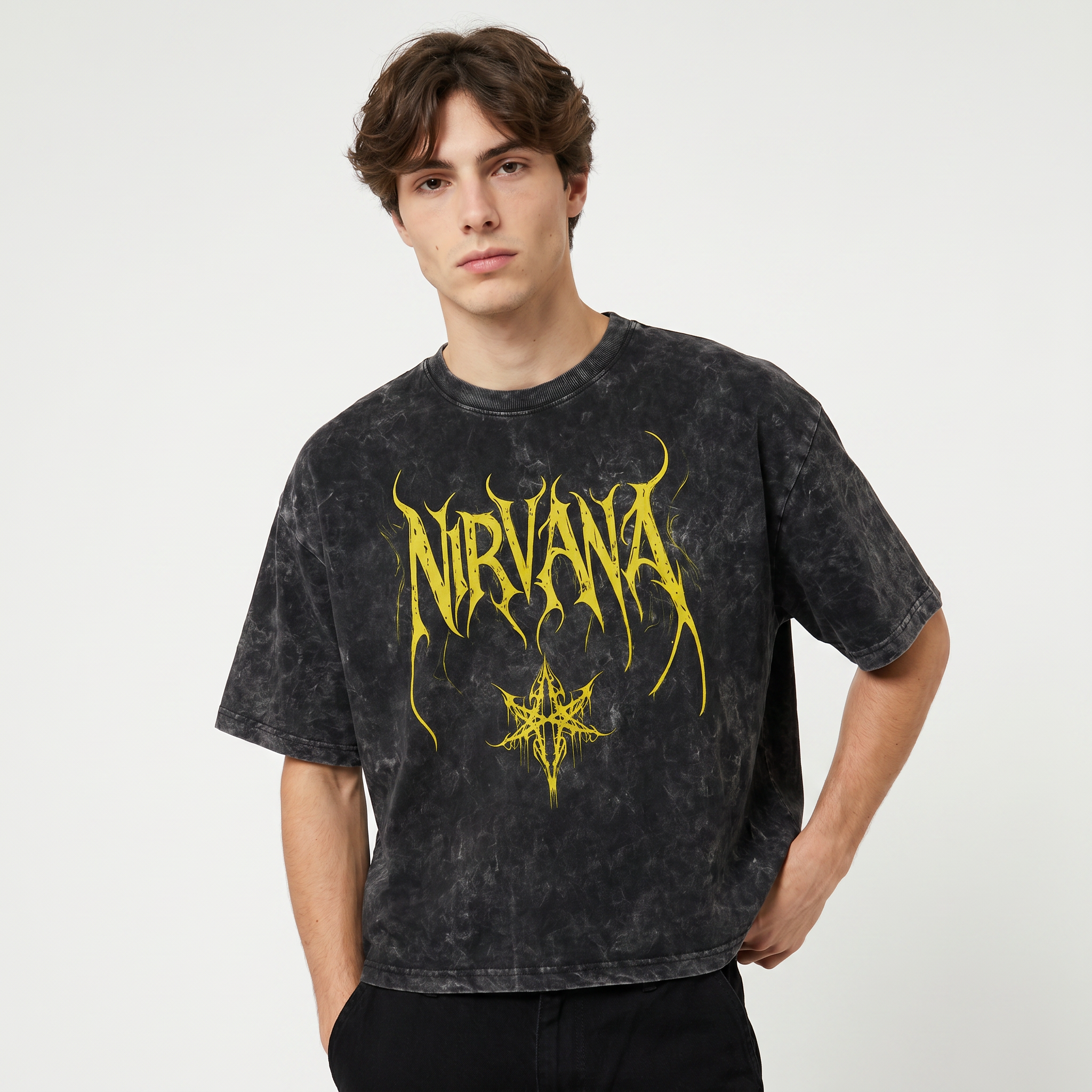 Nirvana Grunge Rebellion Acid Wash Tee
