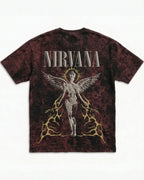 Nirvana "In Utero" Red Acid Wash Oversized T-Shirt
