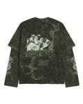 Ocean Eyes Acid Wash Layered Full Sleeve Oversized T-shirt