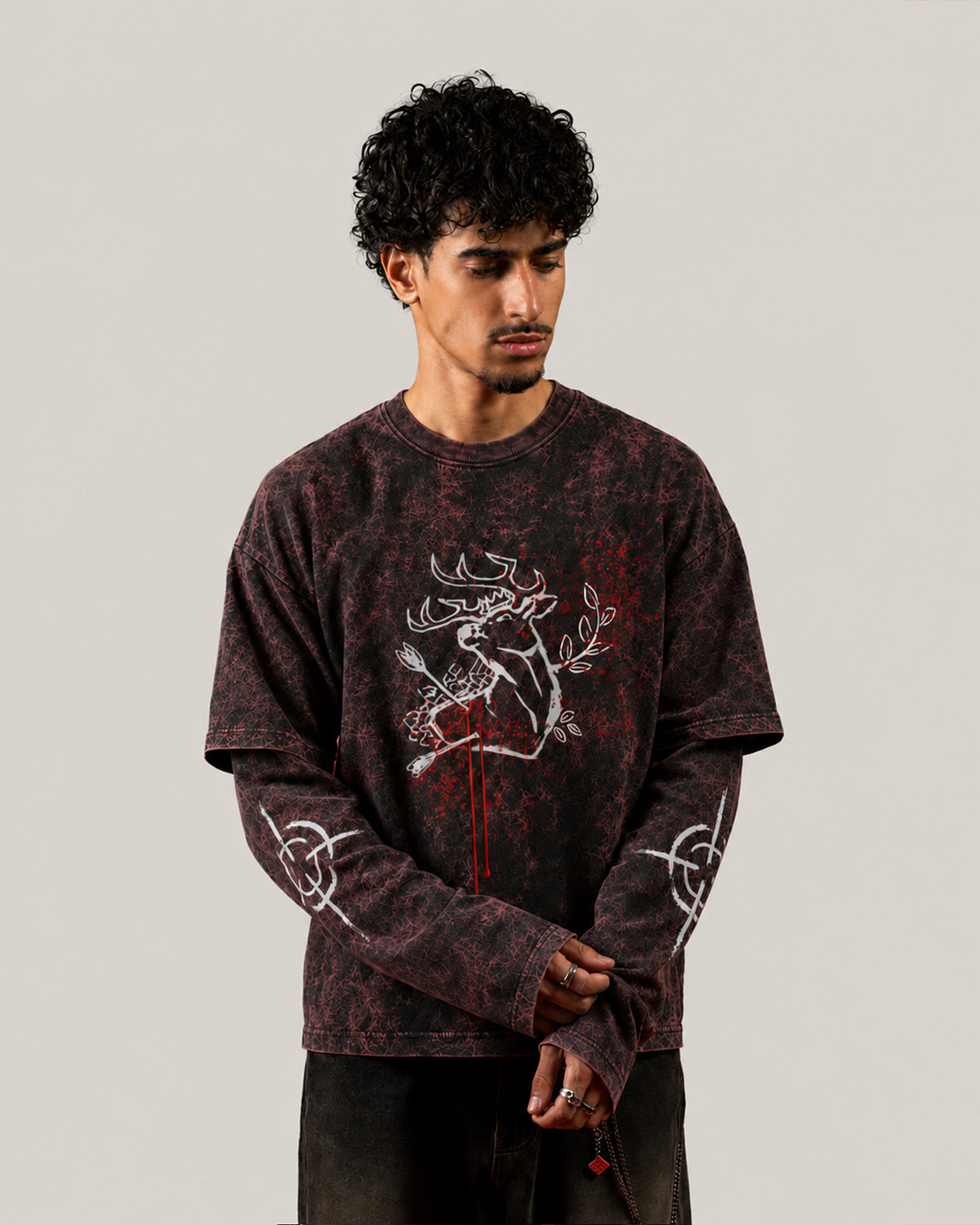 Arthur Morgan Wanted Long Sleeve Acid Wash Tee